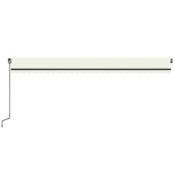 vidaXL Manuell uttrekkbar markise 600x350 cm kremhvit