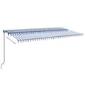 Miniatyrbilde 3 av 7: vidaXL Manuell uttrekkbar markise med LED 600x300 cm blå og hvit
