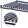 Miniatyrbild 5 av 7: vidaXL Markis manuellt infällbar med LED 500x300 cm blå och vit