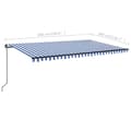 Miniatyrbild 7 av 7: vidaXL Markis manuellt infällbar med LED 500x300 cm blå och vit