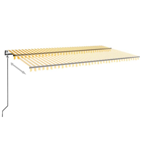 vidaXL Automatisk uttrekkbar markise 600x350 cm gul og hvit