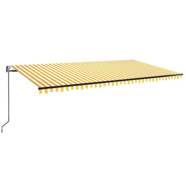 vidaXL Automatisk uttrekkbar markise 600x350 cm gul og hvit