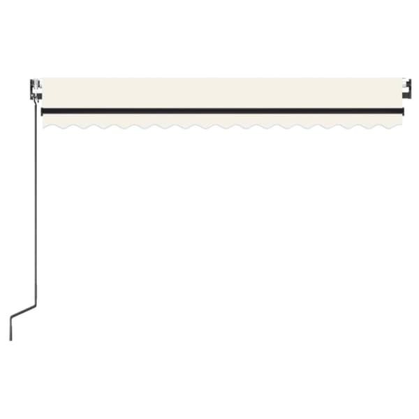 vidaXL Automatisk markis med vindsensor & LED 450x300 cm gräddvit