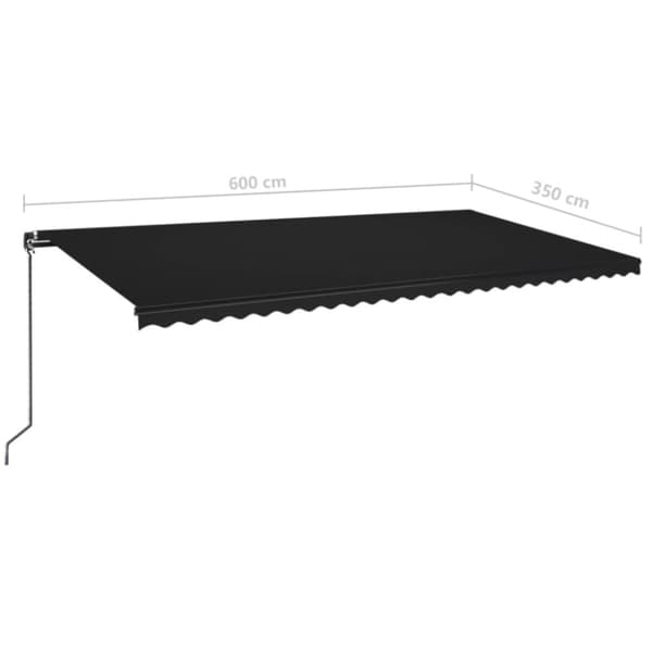 vidaXL Markis manuellt infällbar 600x350 cm antracit