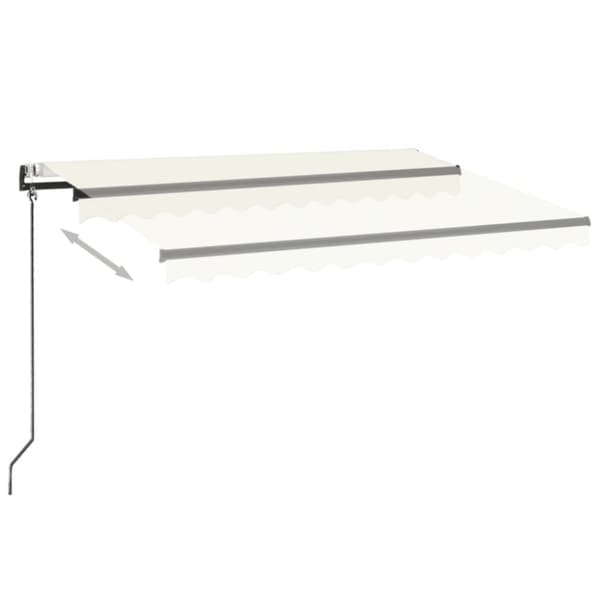 vidaXL Automatisk markise med LED og vindsensor 350x250 cm kremhvit