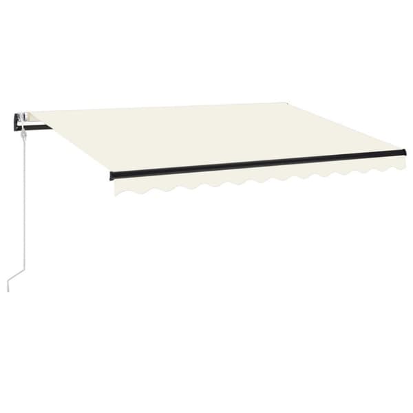 vidaXL Automatisk markise med LED og vindsensor 350x250 cm kremhvit