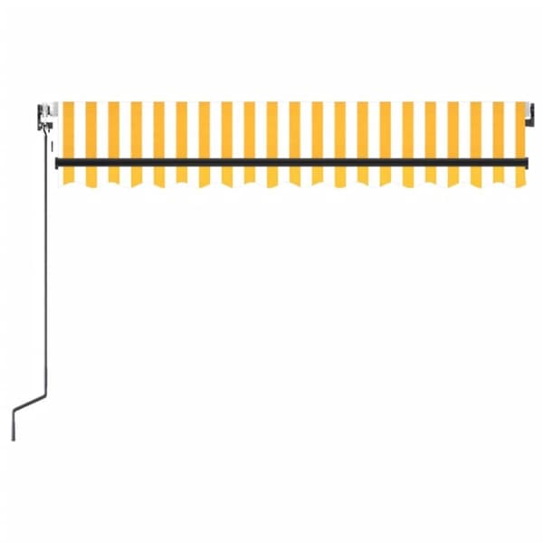 vidaXL Automatisk markise med LED og vindsensor 350x250 cm gul/hvit