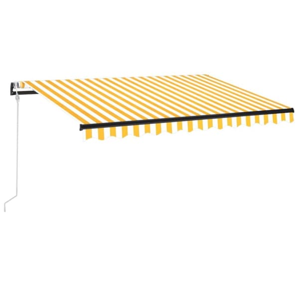 vidaXL Automatisk markise med LED og vindsensor 350x250 cm gul/hvit