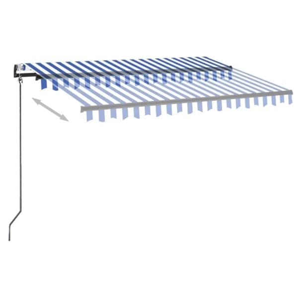 vidaXL Automatisk markise med LED og vindsensor 300x250 cm blå og hvit
