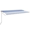 Miniatyrbillede 3 af 10: vidaXL markise m. LED + vindsensor 600x350 cm automatisk blå og hvid