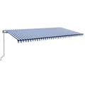 Miniatyrbillede 2 af 10: vidaXL markise m. LED + vindsensor 600x350 cm automatisk blå og hvid