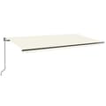 Miniatyrbilde 2 av 9: vidaXL Automatisk uttrekkbar markise 600x350 cm kremhvit