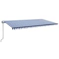 Miniatyrbillede 2 af 10: vidaXL markise m. LED + vindsensor 600x300 cm automatisk blå og hvid