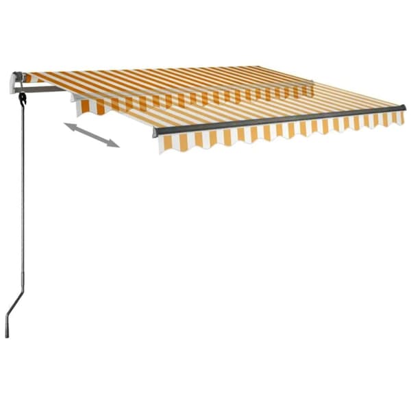 vidaXL Käsin sisäänkelattava markiisi LEDillä 300x250 cm keltavalk.