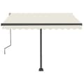Miniatyrbillede 5 af 11: vidaXL markise m. LED-lys 350x250 cm manuel betjening cremefarvet