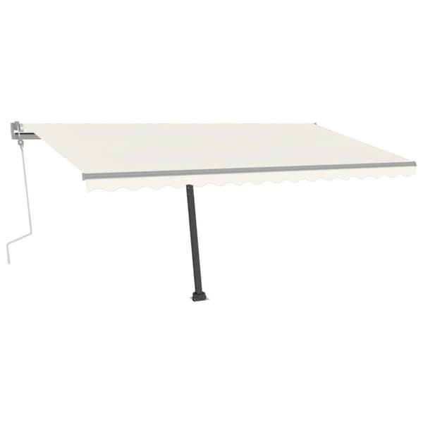 vidaXL Vapaasti seisova sisäänkelattava markiisi 450x300 cm kerma