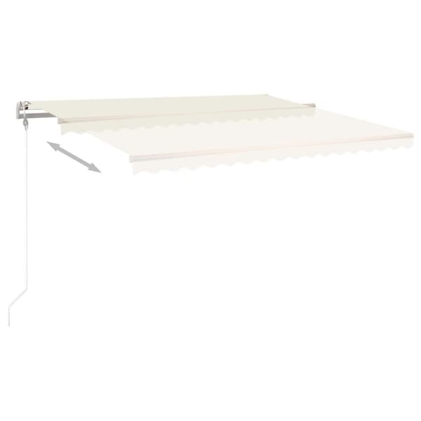 vidaXL Vapaasti seisova sisäänkelattava markiisi 450x300 cm kerma