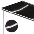 Miniatyrbillede 7 af 11: vidaXL markise m. LED-lys 350x250 cm manuel betjening antracitgrå