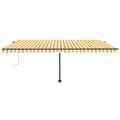Miniatyrbillede 4 af 11: vidaXL fritstående markise 500x300 cm automatisk betjening gul/hvid
