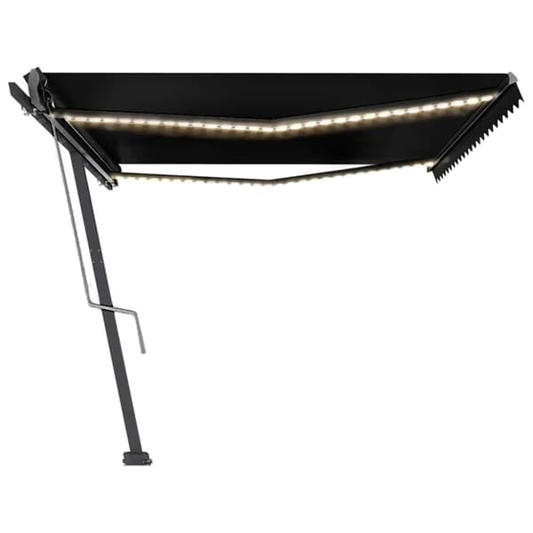 vidaXL Sisäänkelattava markiisi LED/tuulisensori 500x300cm antrasiitti
