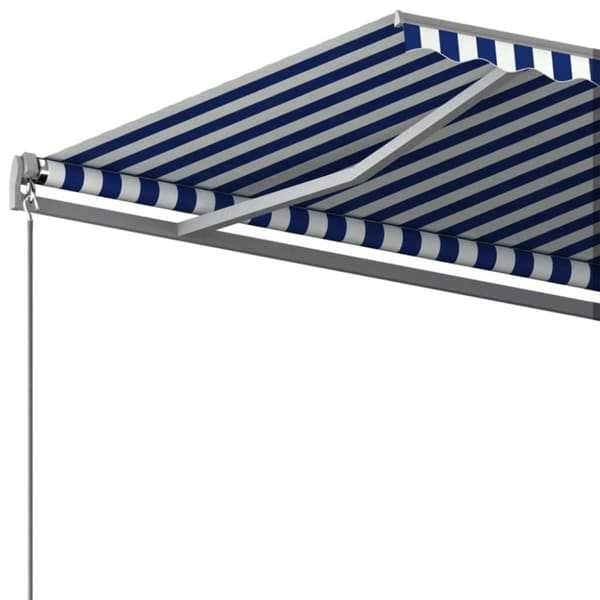 vidaXL Vapaasti seisova sisäänkelattava markiisi 400x350 cm sinivalk.