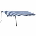 Pikkukuva 2 / 11: vidaXL Vapaasti seisova sisäänkelattava markiisi 400x350 cm sinivalk.