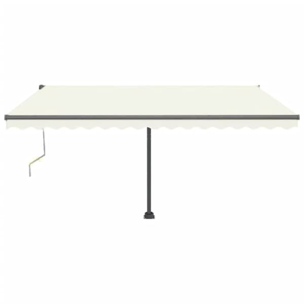vidaXL Vapaasti seisova sisäänkelattava markiisi 400x350 cm kerma