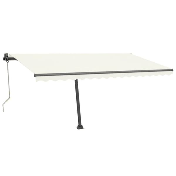 vidaXL Vapaasti seisova sisäänkelattava markiisi 400x350 cm kerma