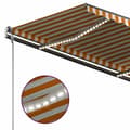 Miniatyrbilde 7 av 11: vidaXL Manuell uttrekkbar markise med LED 300x250 cm gul og hvit