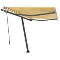 Miniatyrbilde 2 av 11: vidaXL Manuell uttrekkbar markise med LED 300x250 cm gul og hvit