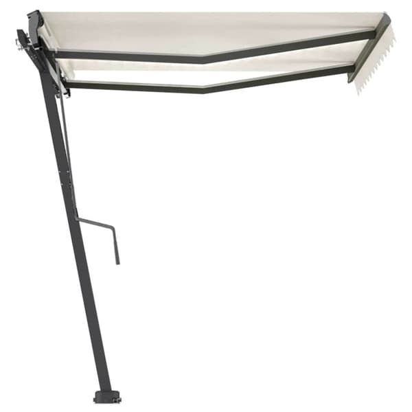 vidaXL Markis manuellt infällbar med LED 300x250 cm gräddvit