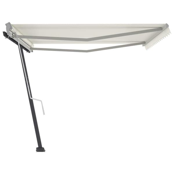 vidaXL Frittstående manuell uttrekkbar markise 450x300 cm kremhvit