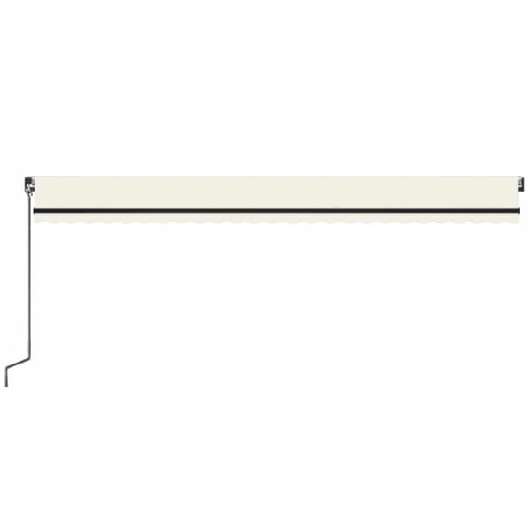 vidaXL Manuell uttrekkbar markise med LED 600x350 cm kremhvit