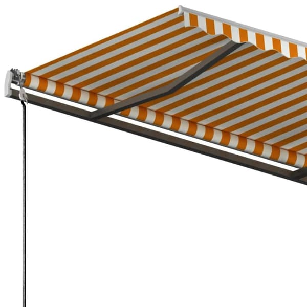 vidaXL Frittstående manuell uttrekkbar markise 300x250 cm gul/hvit