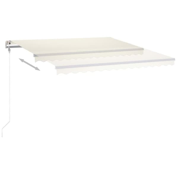 vidaXL Manuell uttrekkbar markise med LED 450x300 cm kremhvit