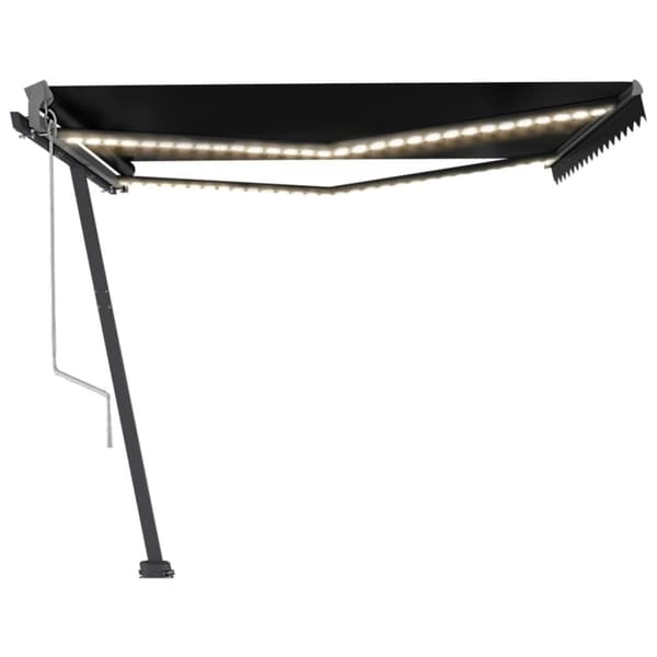 vidaXL Automatisk markise med vindsensor og LED 400x300 cm antrasitt