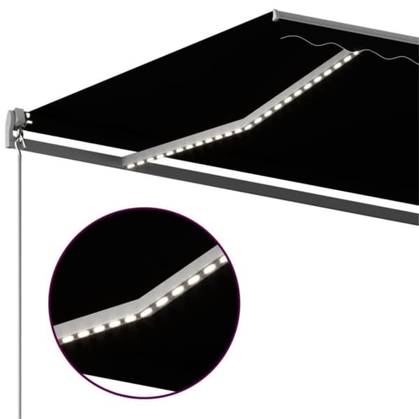 vidaXL Automatisk markise med vindsensor og LED 400x300 cm antrasitt