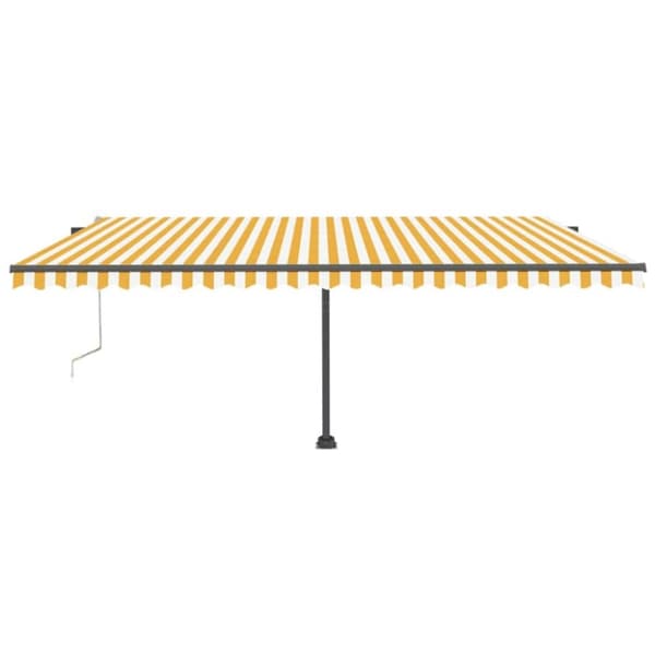 vidaXL Frittstående automatisk markise 500x300 cm gul/hvit