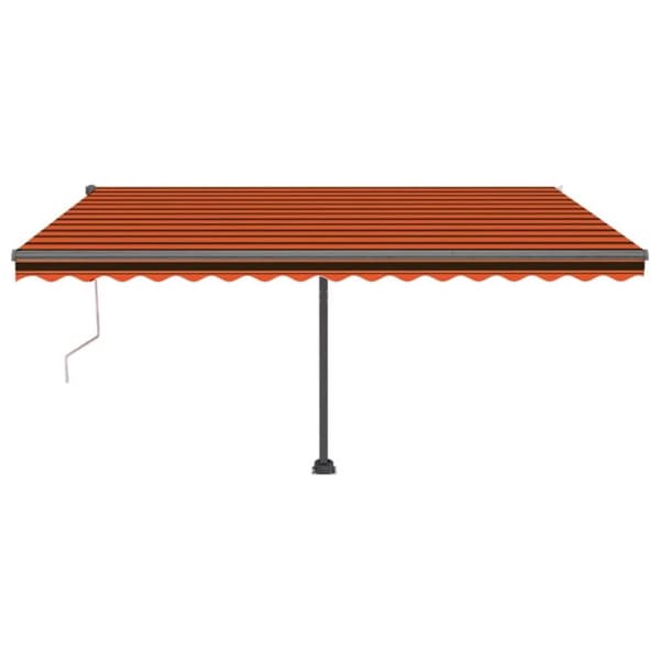 vidaXL Frittstående automatisk markise 450x300 cm oransje/brun
