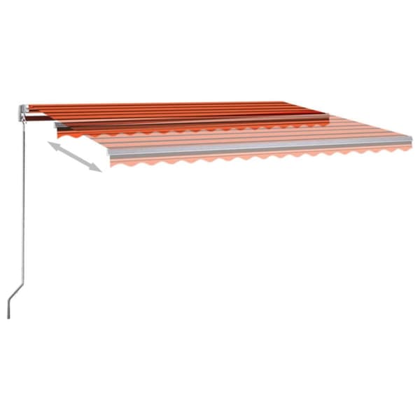 vidaXL Frittstående automatisk markise 450x300 cm oransje/brun