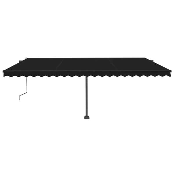 vidaXL Frittstående automatisk markise 500x300 cm antrasitt