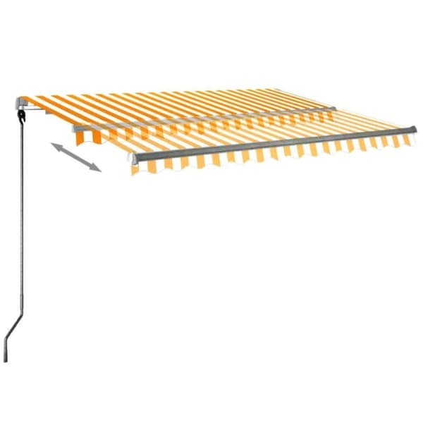 vidaXL Automatisk markise med LED og vindsensor 300x250 cm gul og hvit