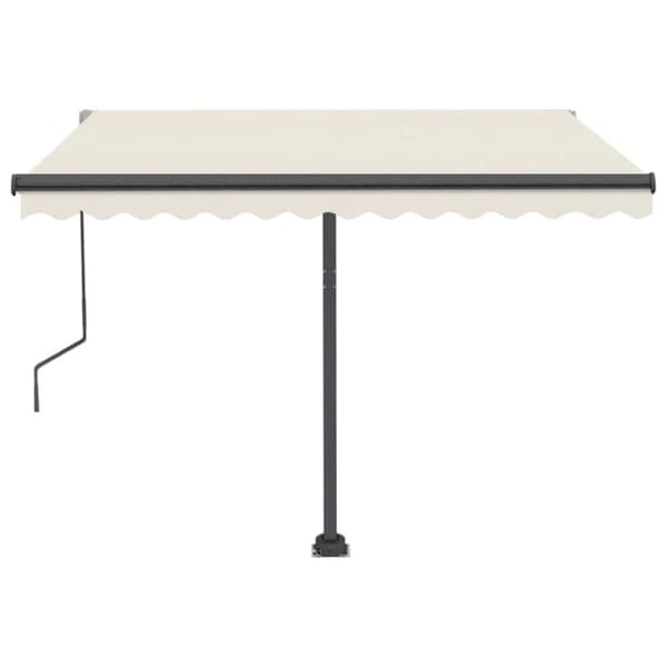 vidaXL Automatisk markis med vindsensor & LED 300x250 cm gräddvit