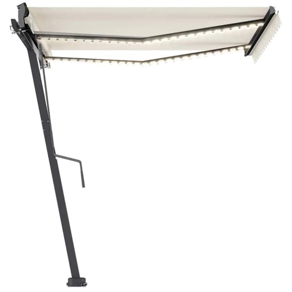 vidaXL Automatisk markis med vindsensor & LED 300x250 cm gräddvit