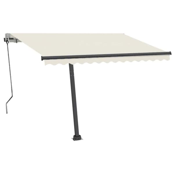 vidaXL Automatisk markis med vindsensor & LED 300x250 cm gräddvit