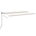 Miniatyrbilde 3 av 9: vidaXL Automatisk uttrekkbar markise 500x350 cm kremhvit