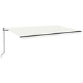 Miniatyrbilde 2 av 9: vidaXL Automatisk uttrekkbar markise 500x350 cm kremhvit