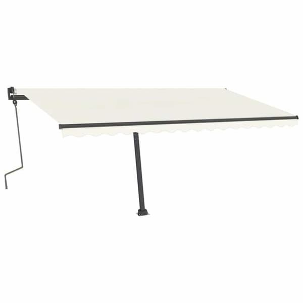 vidaXL Manuell uttrekkbar markise med LED 400x300 cm kremhvit