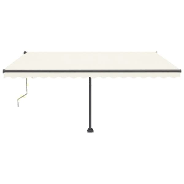 vidaXL Frittstående automatisk markise 450x350 cm kremhvit