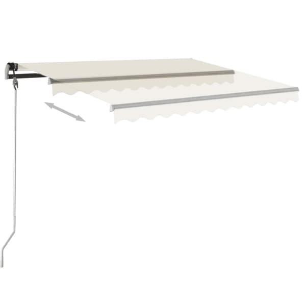 vidaXL Frittstående automatisk markise 450x350 cm kremhvit